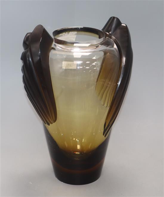 A Lalique Marrakesh glass vase height 32cm